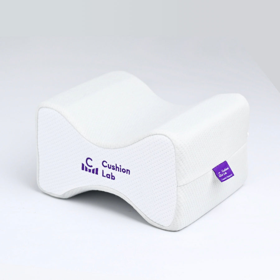 Cushion Lab Side Sleeper Knee Pillow, Firm Leg Support for Hip, Pregnancy, Sciatica, Joint, Spine, Back Pain Relief - Memory Foam Contour Wedge