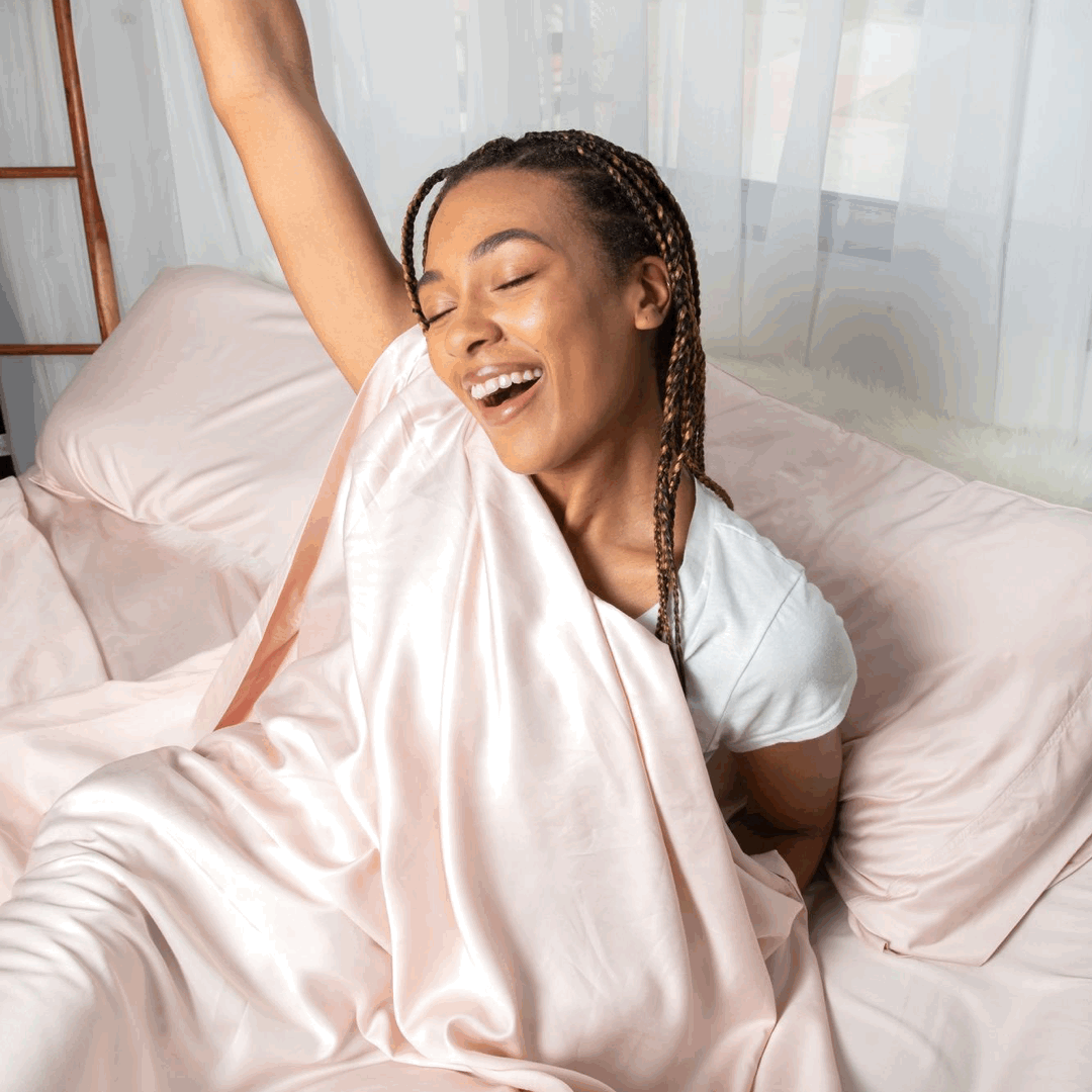 Cushion Lab TruFiber Blush Bedsheet Gif