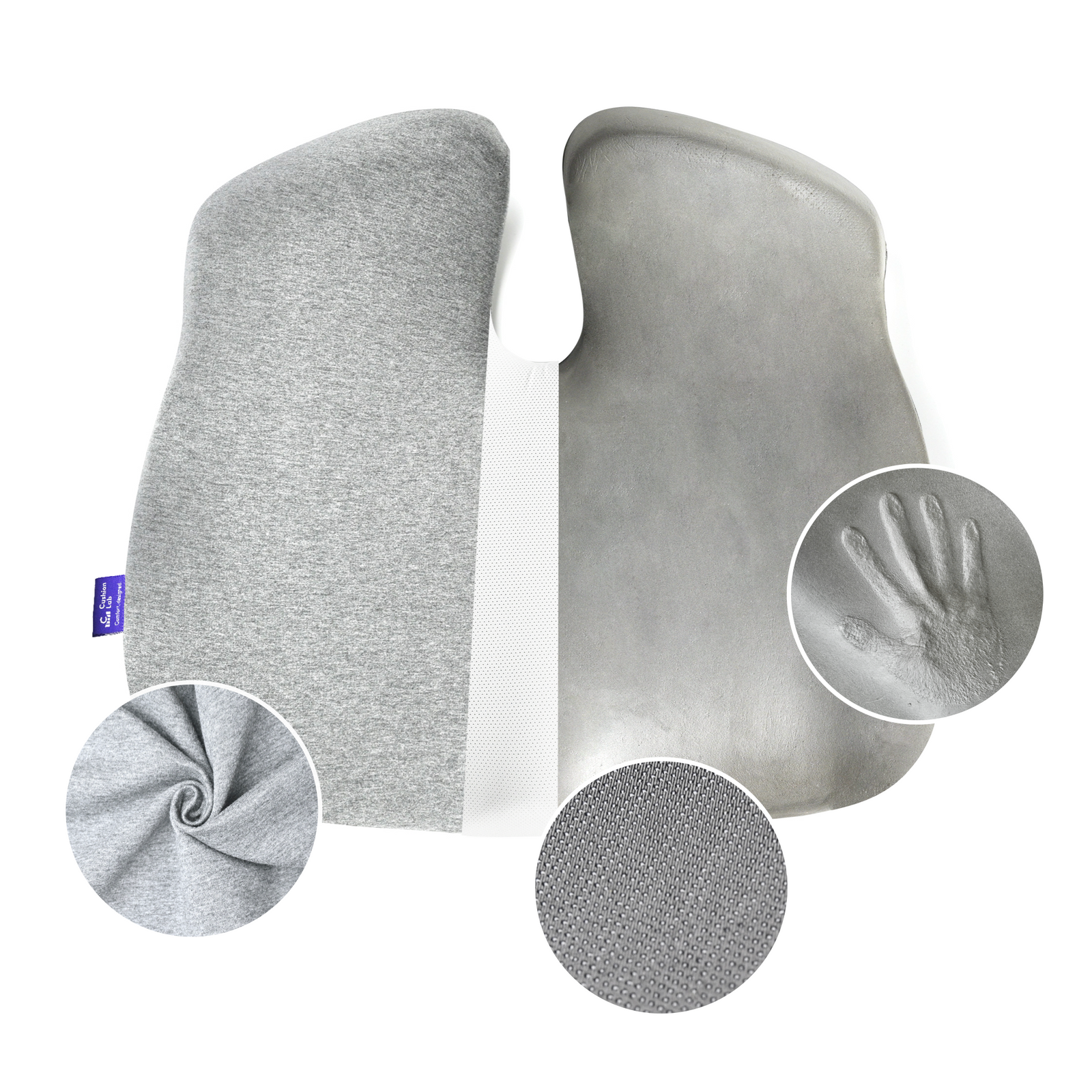 Cushion Lab Pressure Relief Seat Cushion Extra Dense Mem. Foam Grey open  box Sm. 749403978577