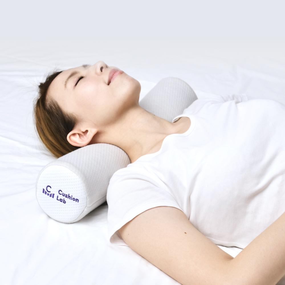 Memory Foam Round Cylinder Bolster for Cervical Support Neck Relief Neck Roll Pillow - Cushion Lab