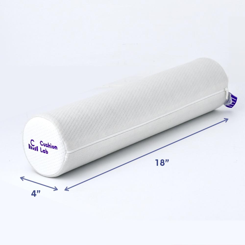 Memory Foam Round Cylinder Bolster for Cervical Support Neck Relief Neck Roll Pillow Dimensions - Cushion Lab
