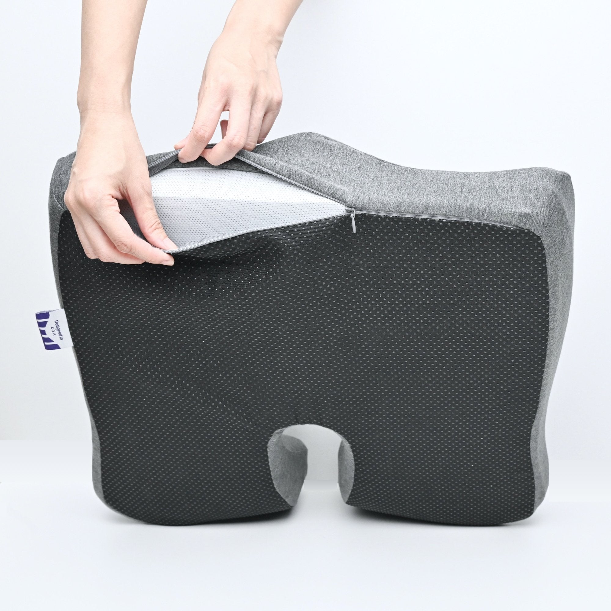  Cushion Lab Patented Pressure Relief Seat Cushion for Long  Sitting Hours on Office/Home Chair, Car, Wheelchair - Extra-Dense Memory  Foam for Hip, Tailbone, Coccyx, Sciatica - Light Grey : Office Products